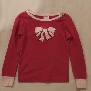 Gymboree girls long sleeve pink T shirt with embroidered bow